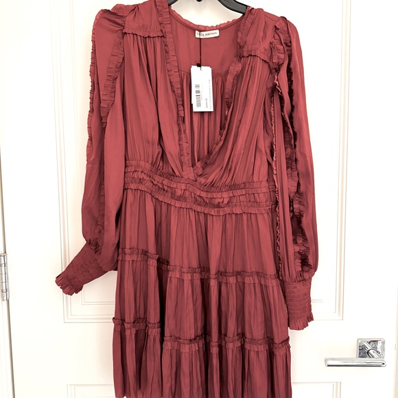 NWT Ulla Johnson Amara Dress, long sleeve, knee length, size 8 in Dessert Rose - Picture 2 of 5